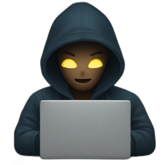 Hacker on computer at night emoji