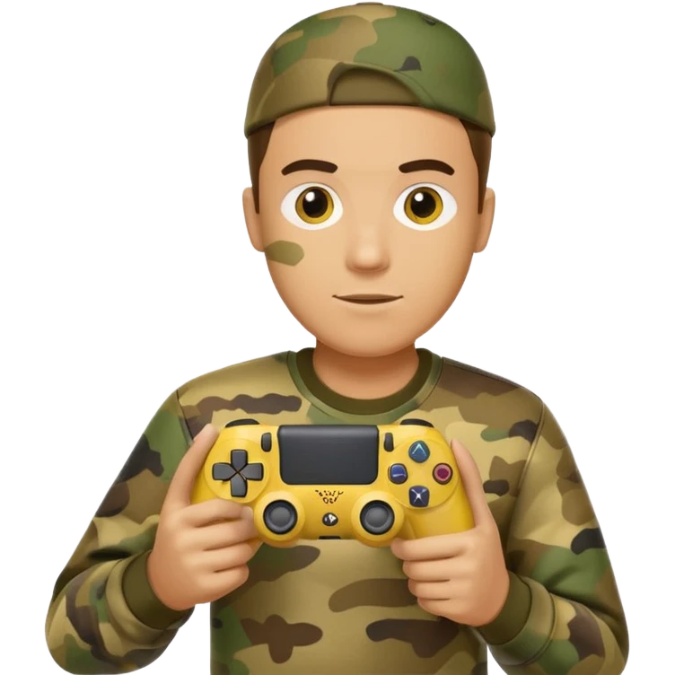 yellow homme-avec-manette-ps4-camouflage not human emoji
