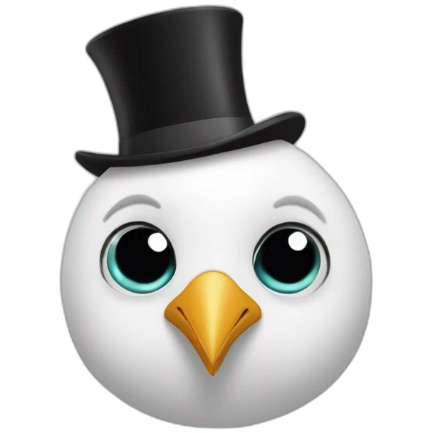 Oiseau  noir blanc emoji