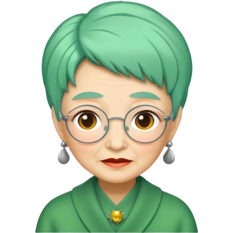 green haired grandma emoji
