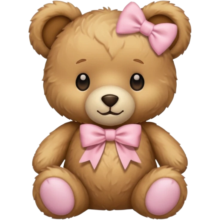 teddy bear with a light pink bow emoji