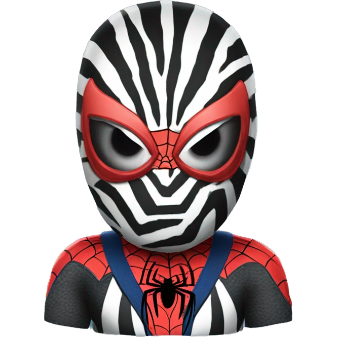 Zebra in a Spider-Man suit emoji