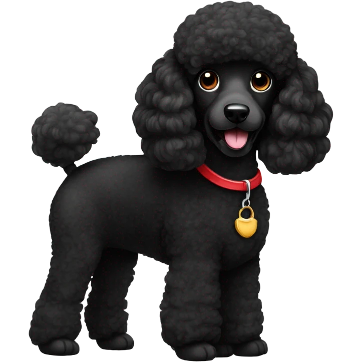 Black poodle with red collar emoji