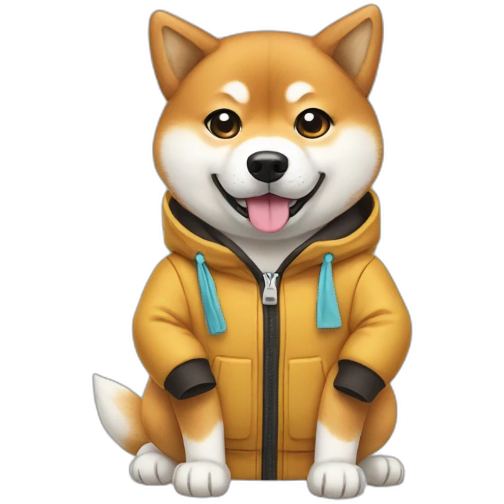 Shiba inu wearing loads of clothes  emoji