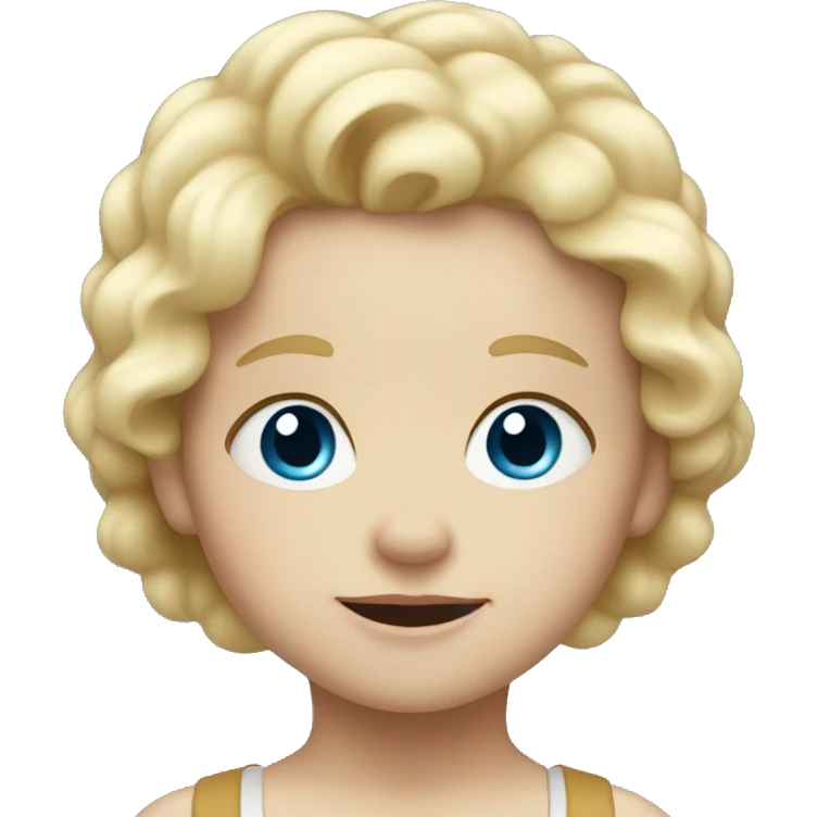 White toddler with blonde hair and blue eyes emoji