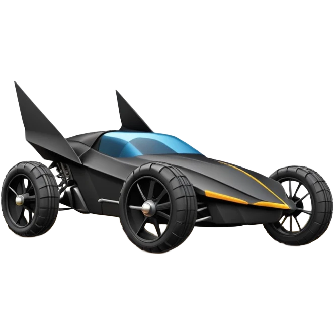  the animated series aerodynamic futuristic Batmobile loosely based on 1936 school bus (flat long straight faceted mechanical body) stealthy town hot rod sand racing buggy  emoji