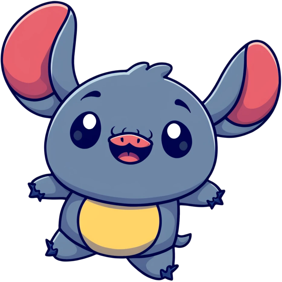 funny Stitch face making silly expression emoji