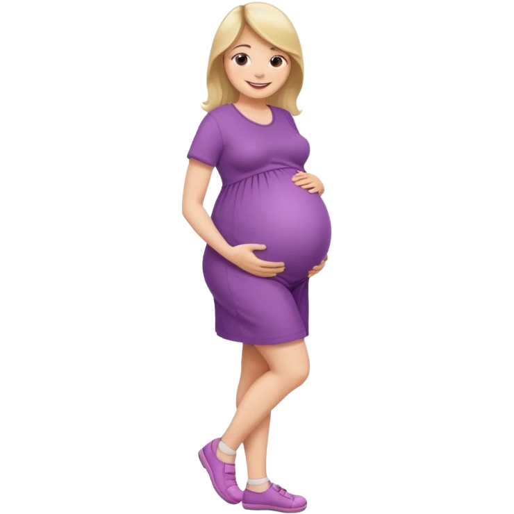 A girl pregnant full body, please. shoes emoji