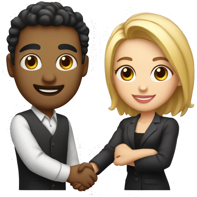 light-skinned restaurateur and blogger shake hands with perfect eyes emoji