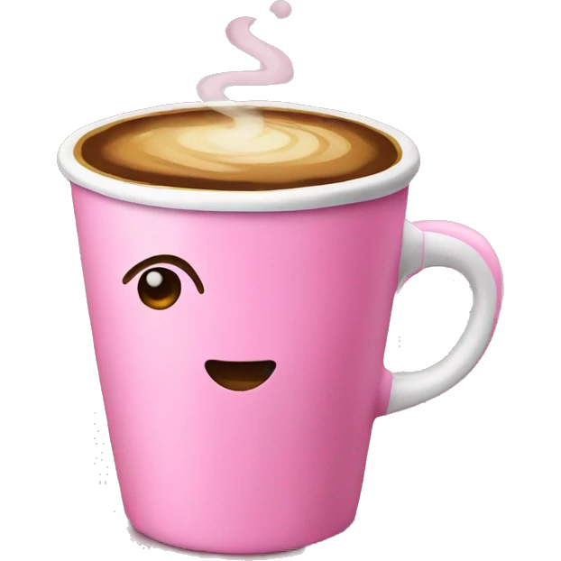 Pink coffee emoji