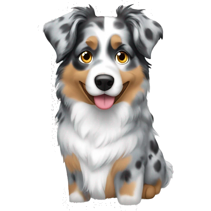 blue merle Australian shepherd popcorn emoji