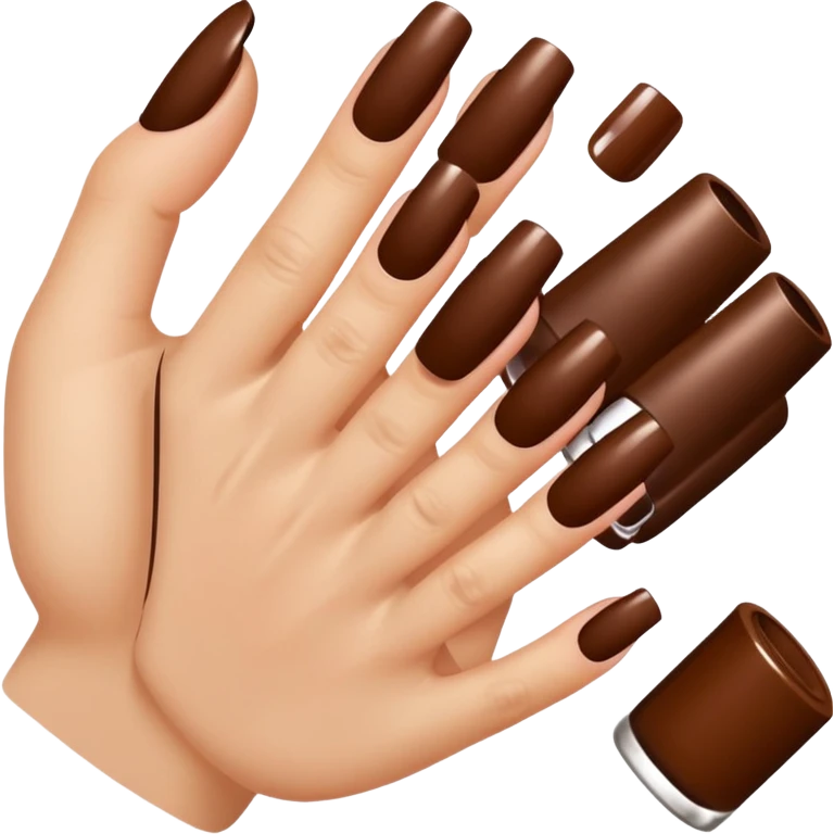💅🏼 comme cet émoji, mais les ongles et le vernis en marron emoji