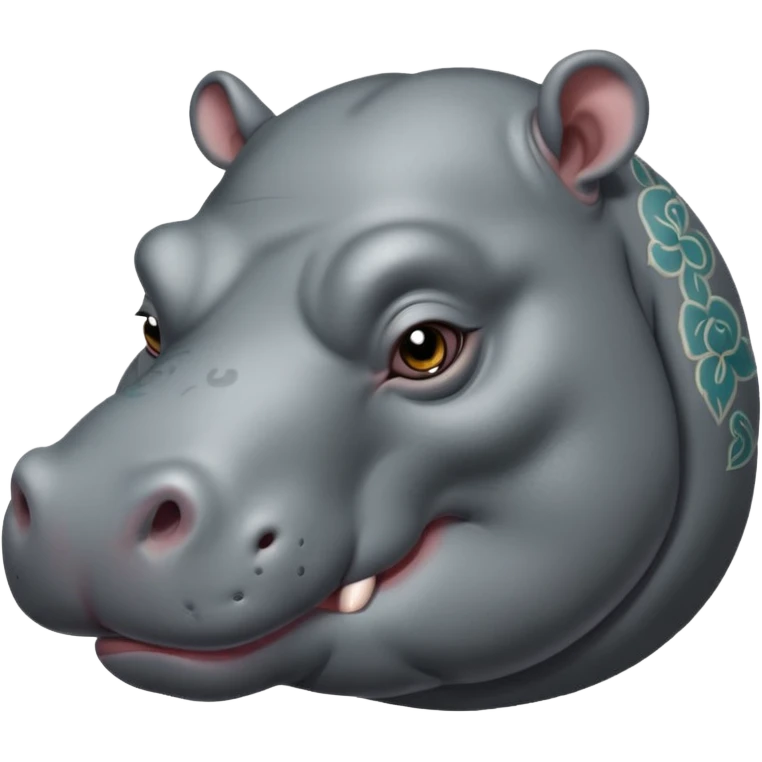 tatoos hippo, sleepy emoji