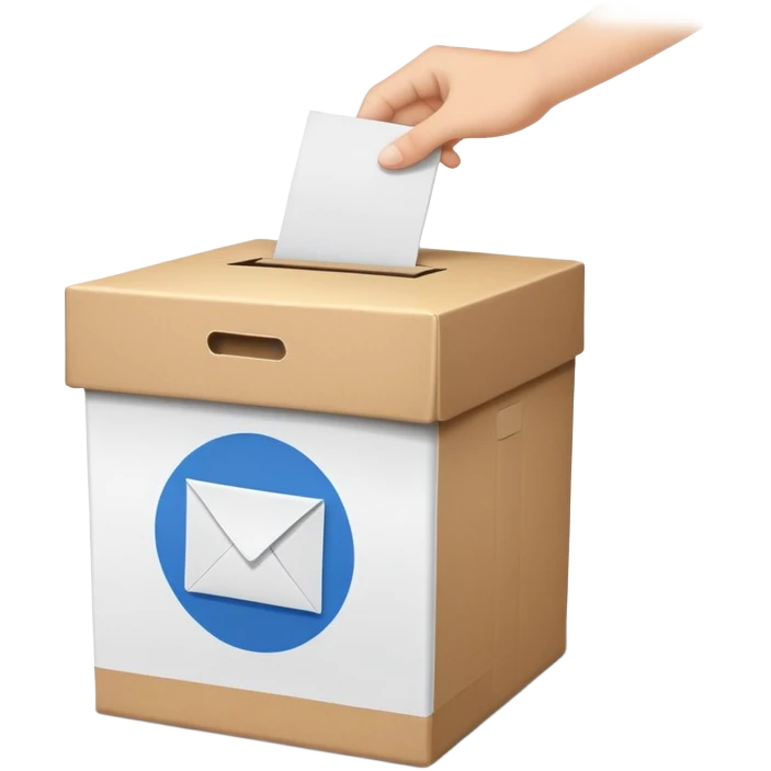 Ballot box with voting paper being inserted emoji