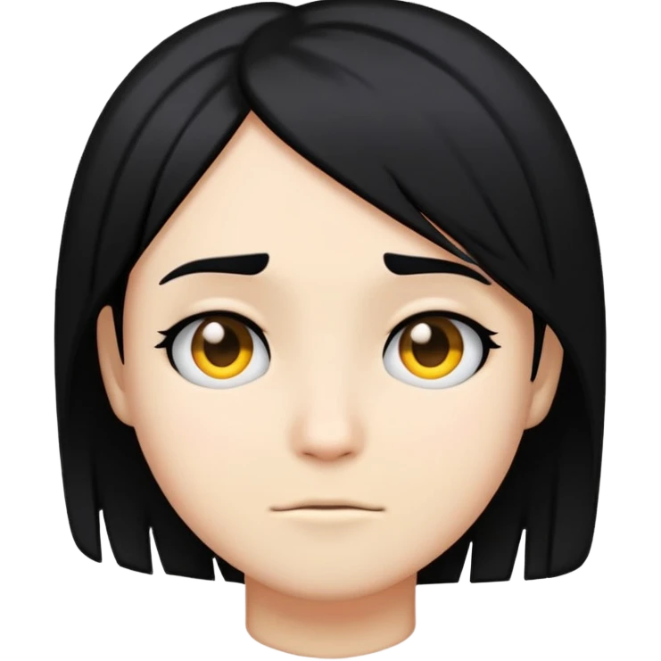 emo- side part black hair emoji  emoji