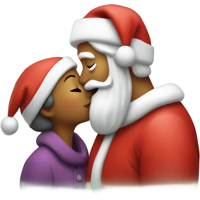 Mom kissing Santa Claus  emoji