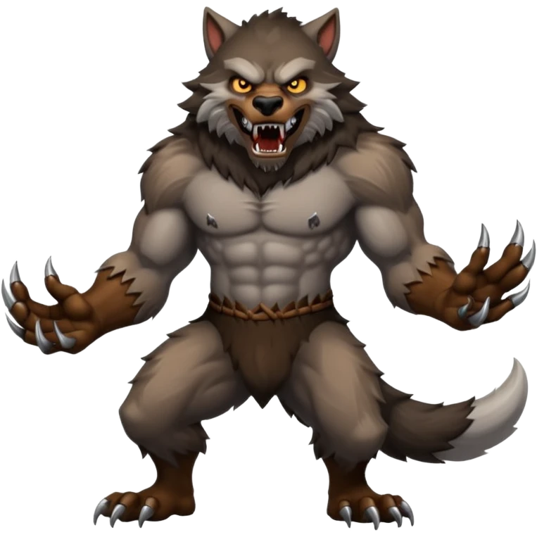 Create an emoji of Werewolf full bodied emoji