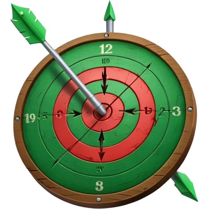A target with an arrow in the center emoji