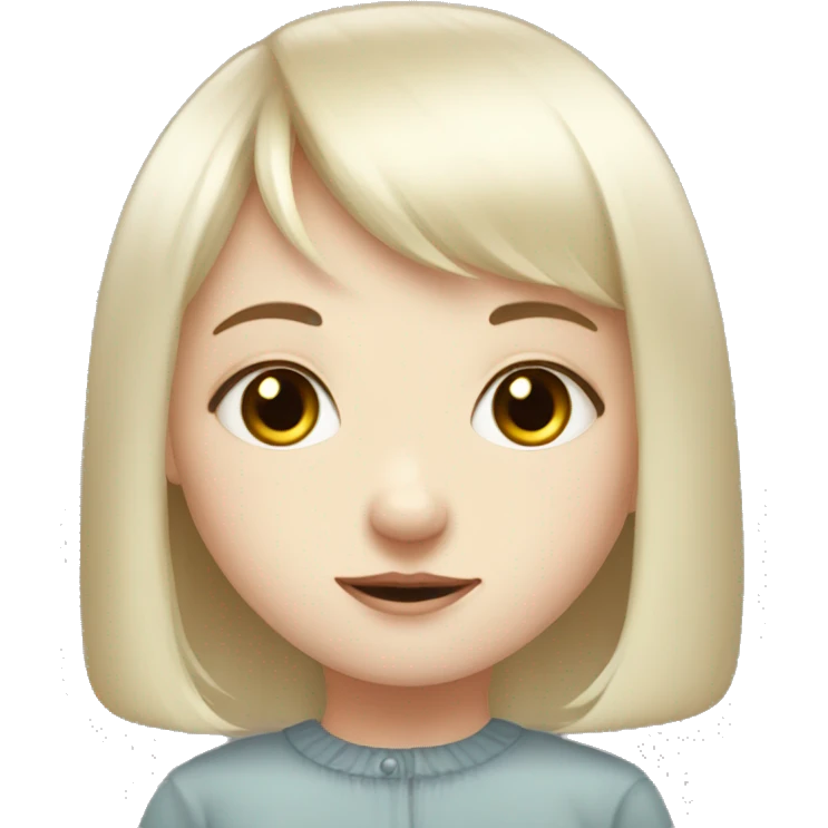 cute pale girl, russian alike with bangs emoji