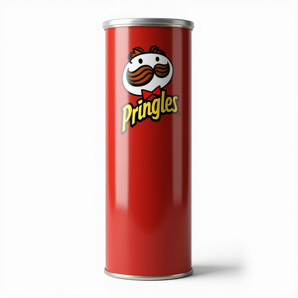 classic Pringles can, red tube, visible Pringles logo, isolated, no background, realistic style, natural details emoji