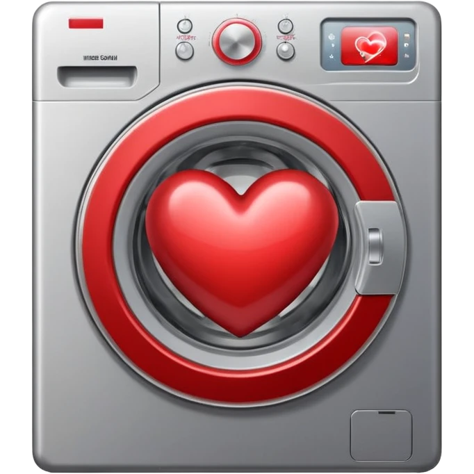 The washing machine inside the heart emoji