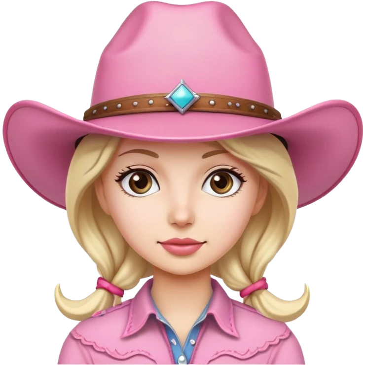 girl with pink cowgirl hat  emoji