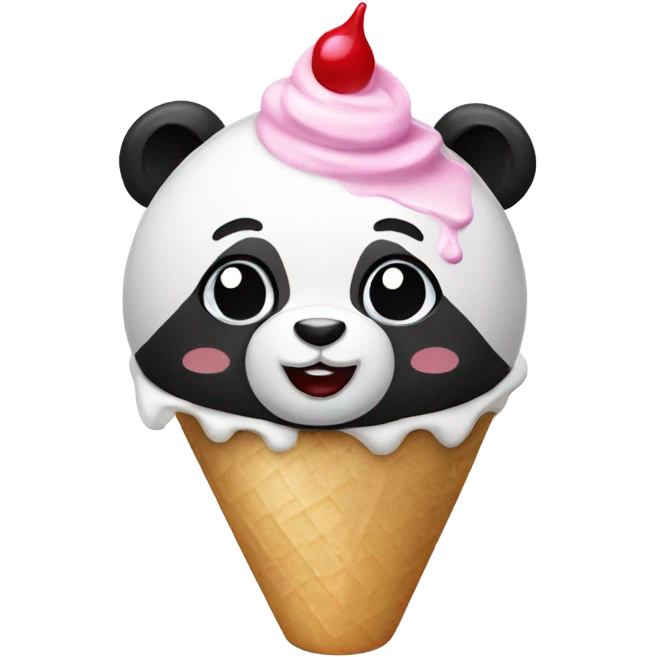 An panda with ice creem emoji