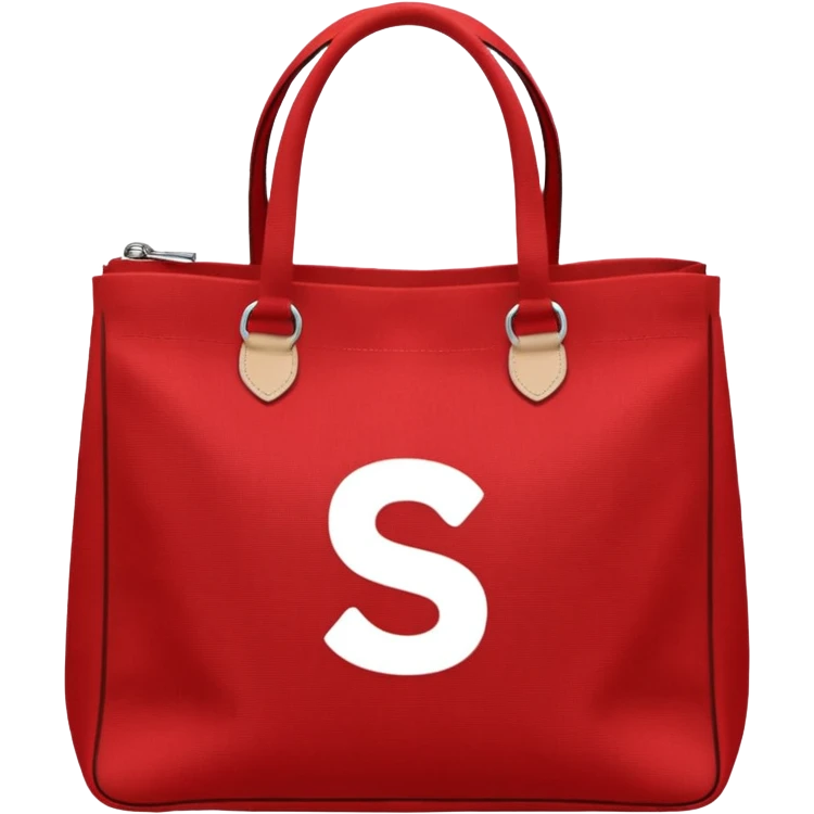 red bags with white logotype "S" emoji