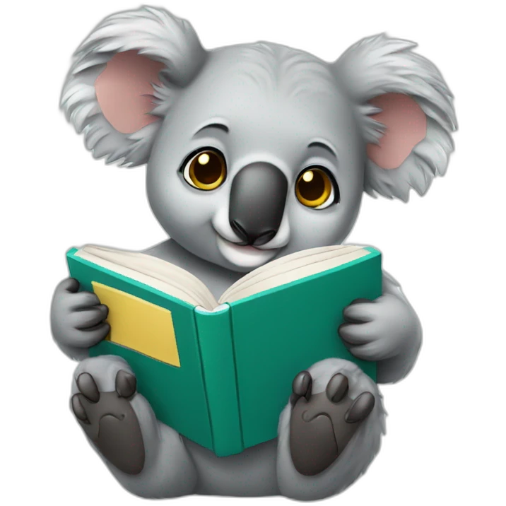 koala reading a book emoji