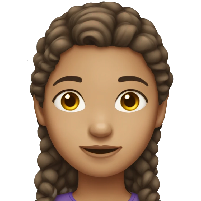 Girl with brown hair and light skin  emoji