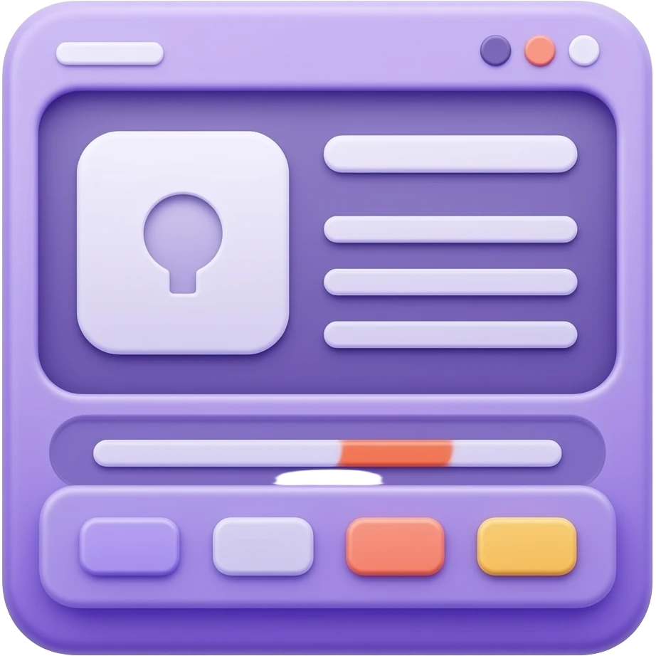 Purple color layer UI pop ups 2D render iPhone emoji png of a detailed Computer UI pop ups emoji