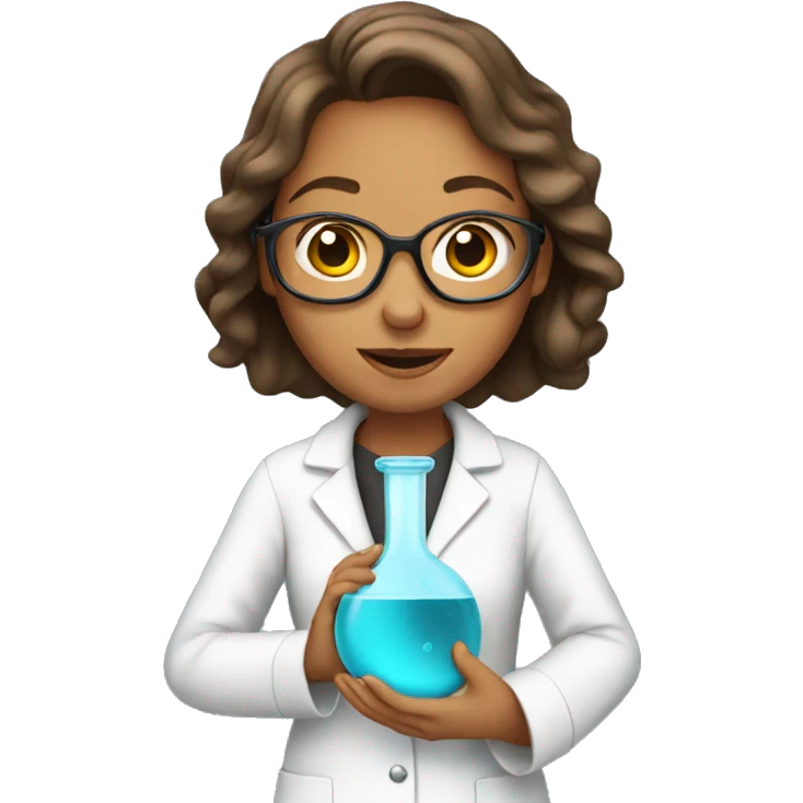 Women scientist holding flask emoji
