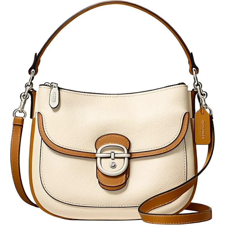 Coach Women's Hadley Mini Crossbody Bag in Pebbled Leather all white beige rectangle
 emoji