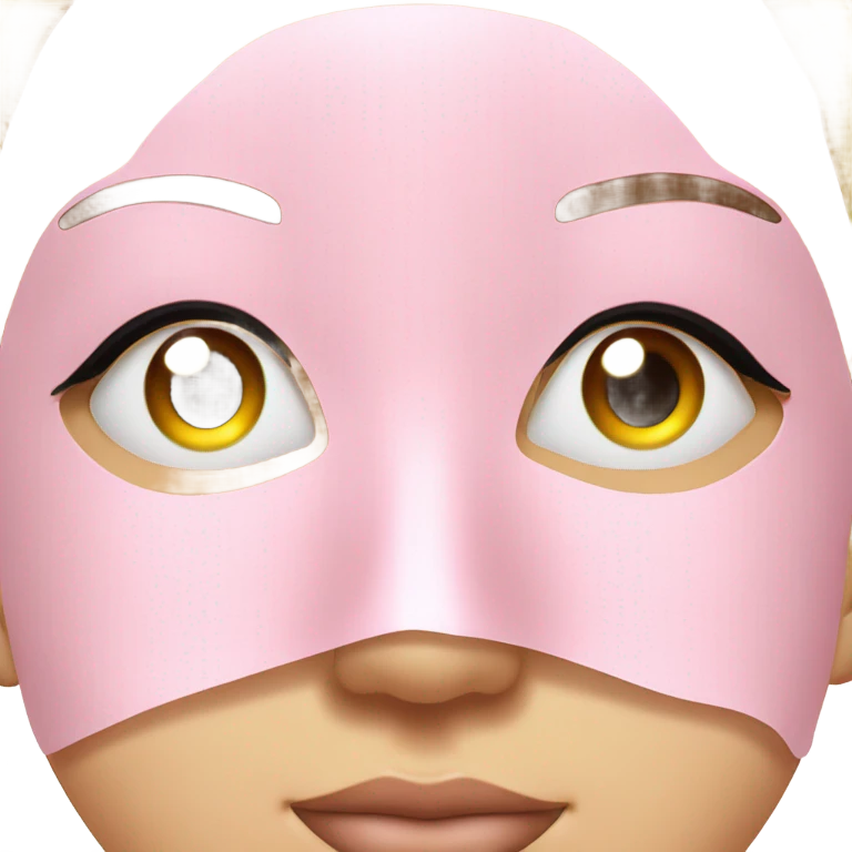 Moisturizing hydrogel face mask pink with slits for eyes, lips and nose  emoji
