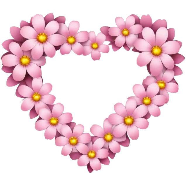 Heart with flowers light pink emoji