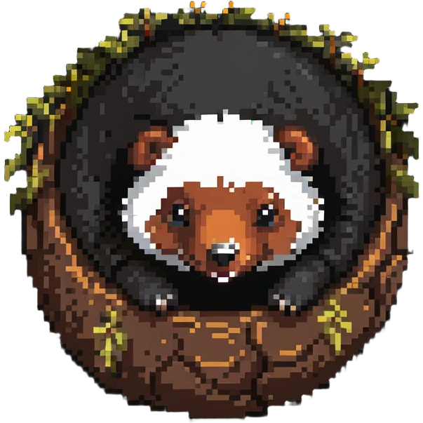 pixel art of a mole peeking out of the earth emoji