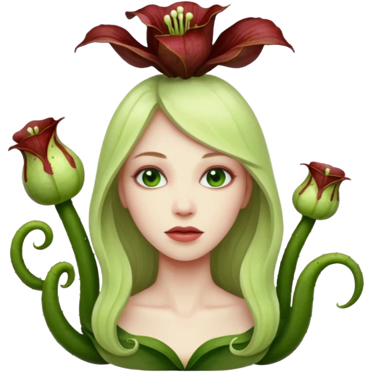 Mujer planta carnivora emoji