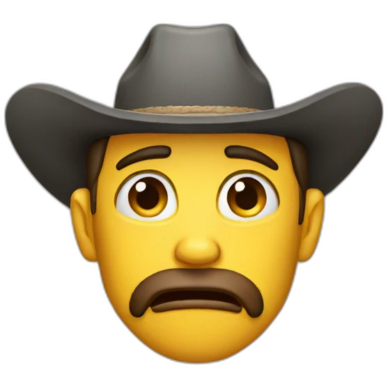 Crying cowboy emoji