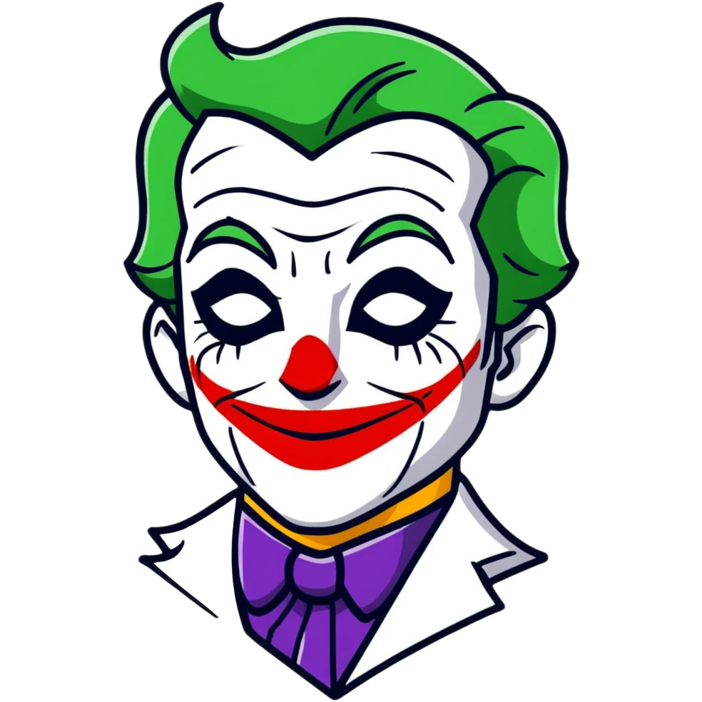 heart wearing joker makeup emoji
