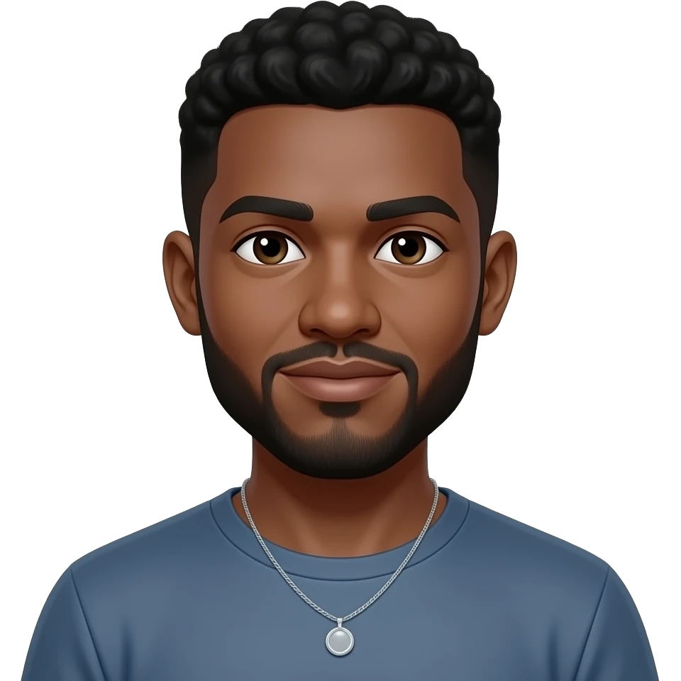 African American man with a necklace on emoji