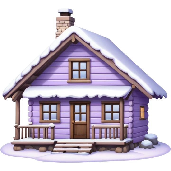 Winter Cabin pale purple color emoji