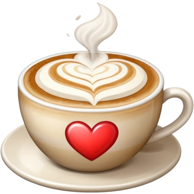 steaming cappuccino with a heart on top emoji