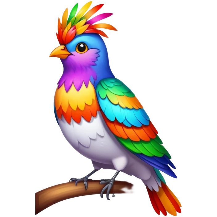 cuckoo bird with colorful feathers emoji