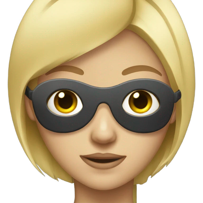 Blonde girl with patches on her eyes  emoji
