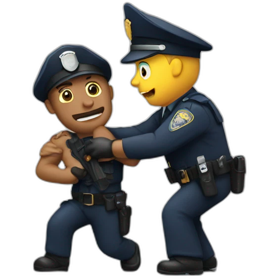 Policeman arresting thief emoji