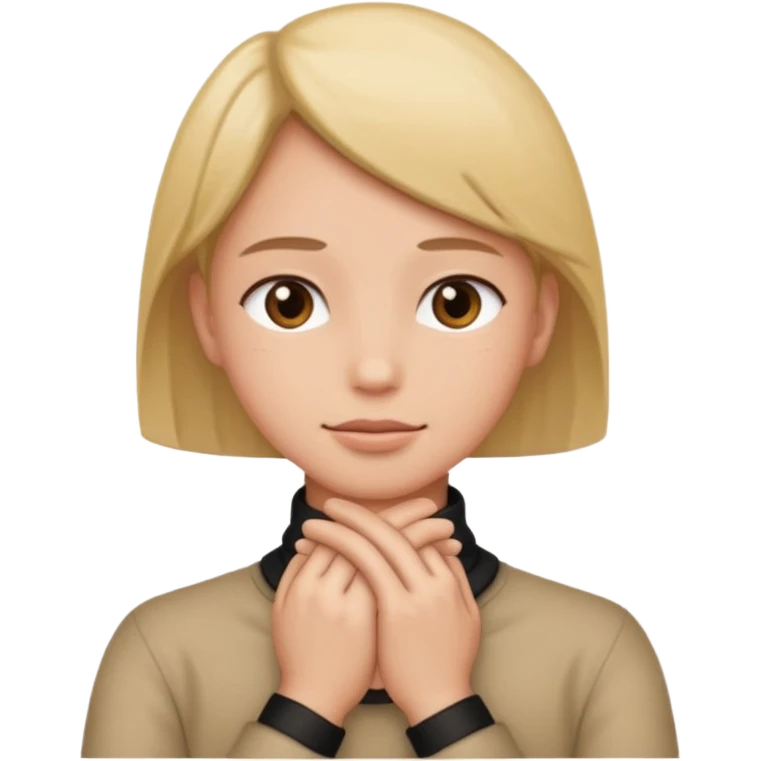 a bust of a person with both their hands around their neck emoji