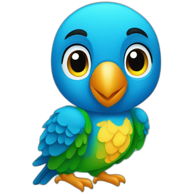 Little parrot blue emoji