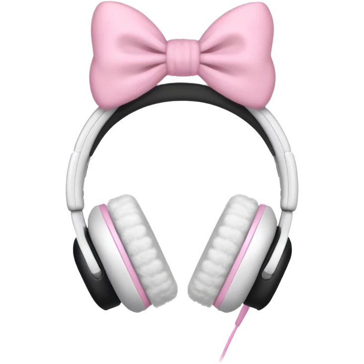 white headphones with pink bows emoji