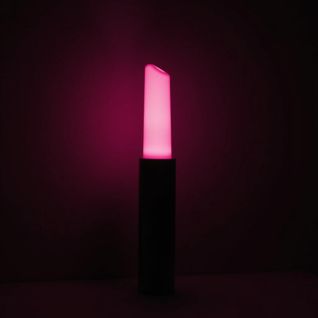 BLACKPINK-inspired gothic lightstick, no hearts, photorealistic style, black and pink colors, elegant and modern, with neon accents emoji