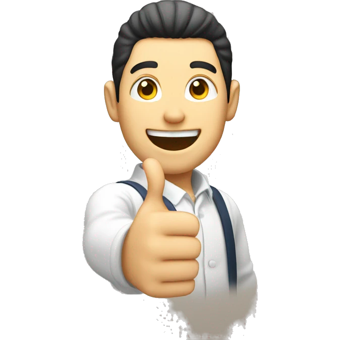 Smiling Japan man showing thumbs up  emoji